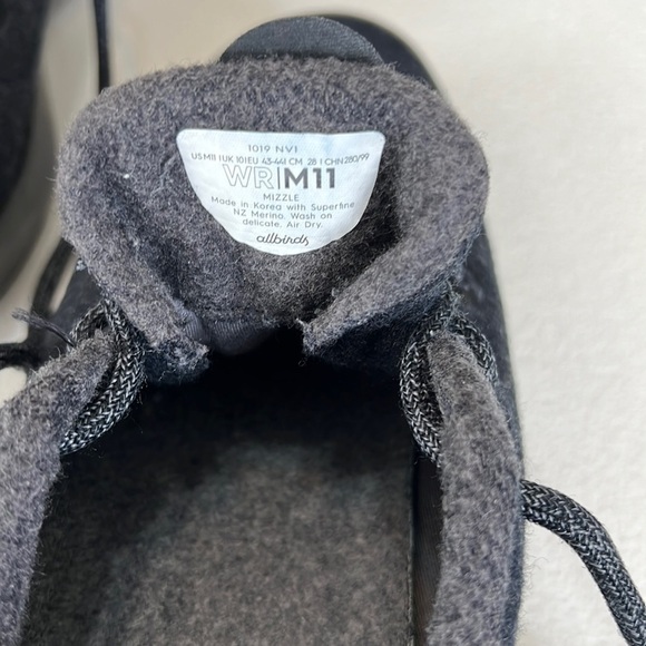Allbirds Wool Runners Mizzles Water Repellent Dark Gray Sneakers Sz 11 - Picture 2 of 8